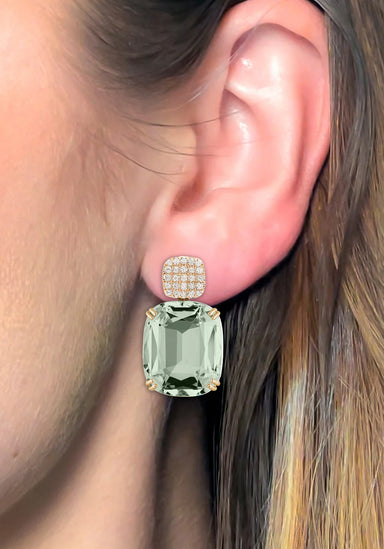 Goshwara Gossip 18KYG Diamond & Prasiolite Cushion Drop Earrings | Denver | OsterJewelers.com