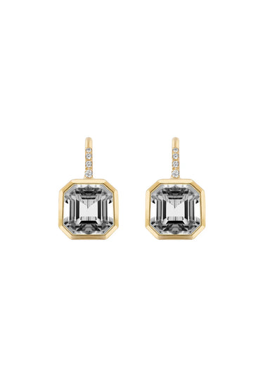 Goshwara Gossip 18KYG Octagonal Bezel Rock Crystal Drop Earrings | Denver | OsterJewelers.com