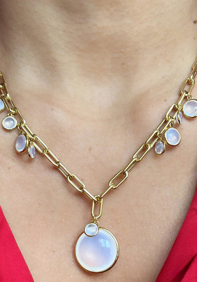 Goshwara Rock & Roll 18KYG Asymmetric Moon Quartz Charm Necklace | Denver | OsterJewelers.com