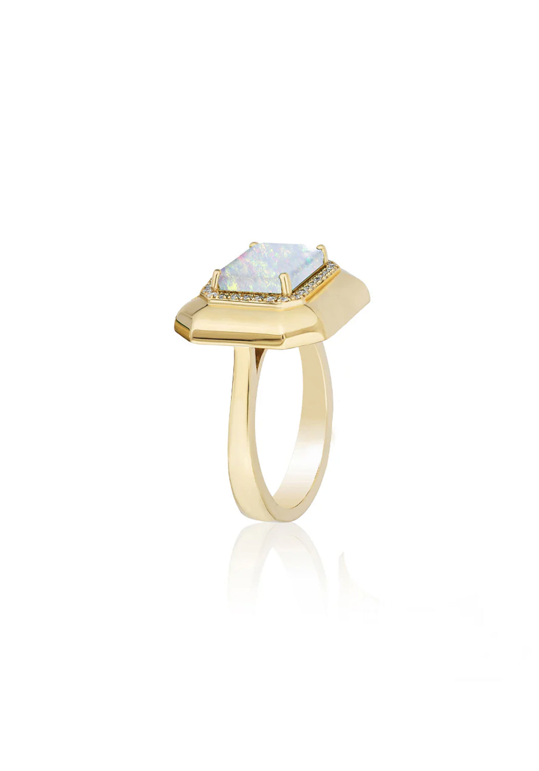 Goshwara Classics 18KYG Diamond & Emerald Cut Opal Cocktail Ring | Denver | OsterJewelers.com