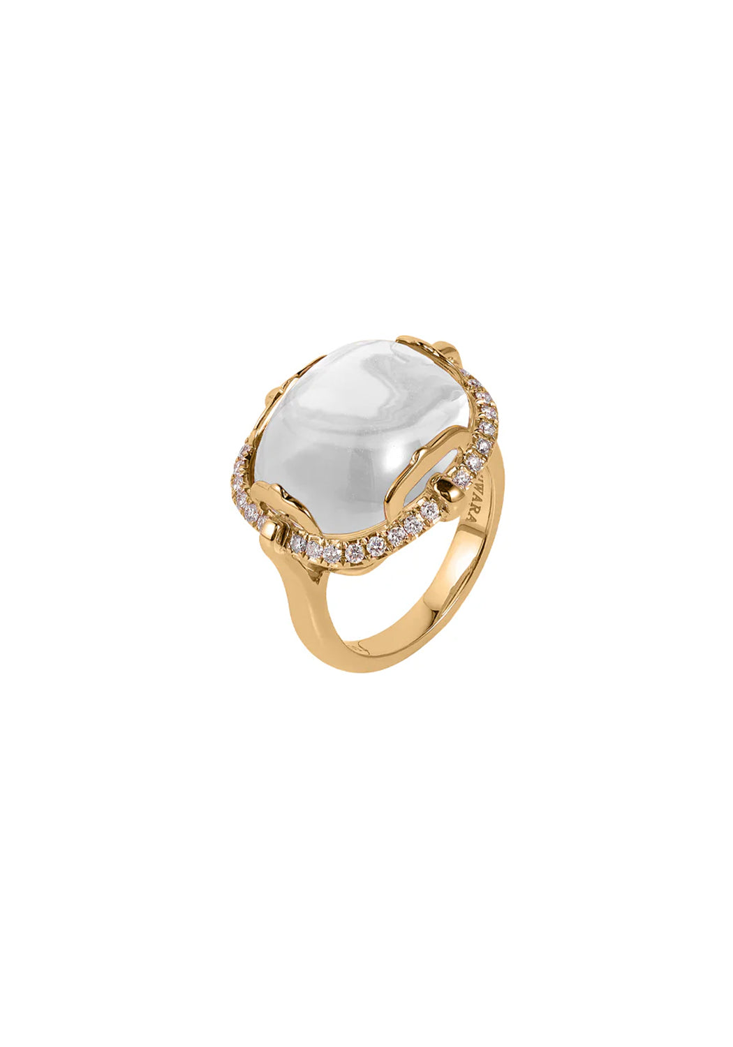 Goshwara Gossip 18KYG Diamond & Cushion Cabochon Moon Quartz Ring | Denver | OsterJewelers.com