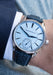 Grönefeld 1941 Principia Light Blue Dial shines on the wrist with its blued steel hands