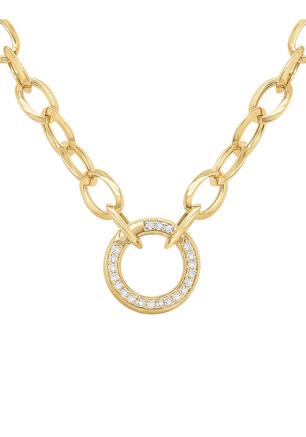 KC Designs 14KYG Diamond Round Charm Holder Chain Necklace | OsterJewelers.com