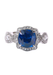 Katharine James Bella's Love Platinum Cushion Sapphire Ring | OsterJewelers.com