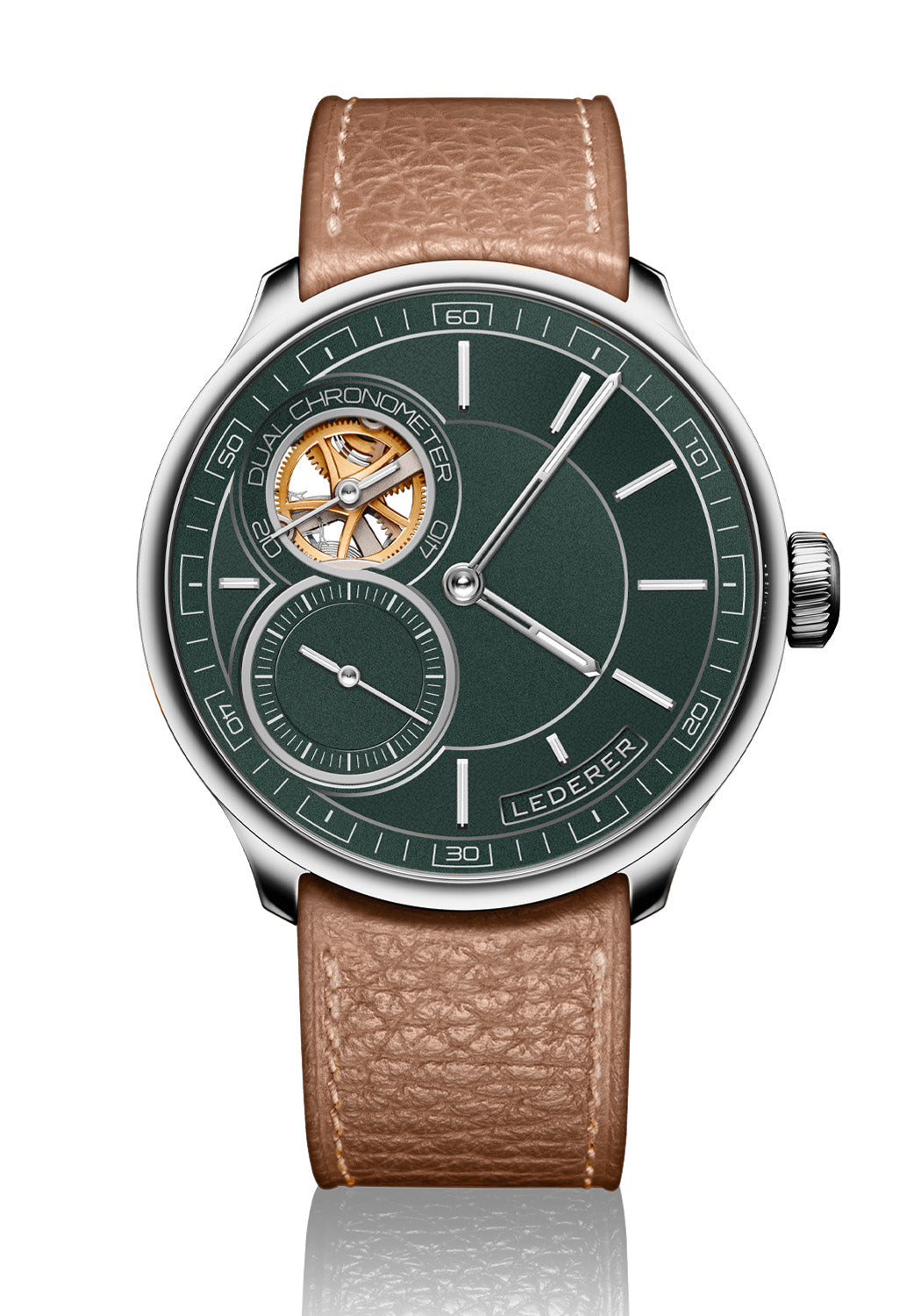Lederer Central Impulse Chronometer 39mm Racing Green WG Time Piece