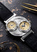 Louis Erard x Vianney Halter Futur Antérior Gold on a dark background that contrasts with the dial