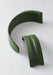 The MING FKM Forest Green Rubber Strap shown on its side in two pieces on a light background.