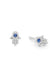 Petite MO & ME 14KWG Diamond & Blue Sapphire Hamsa Earrings on a white background