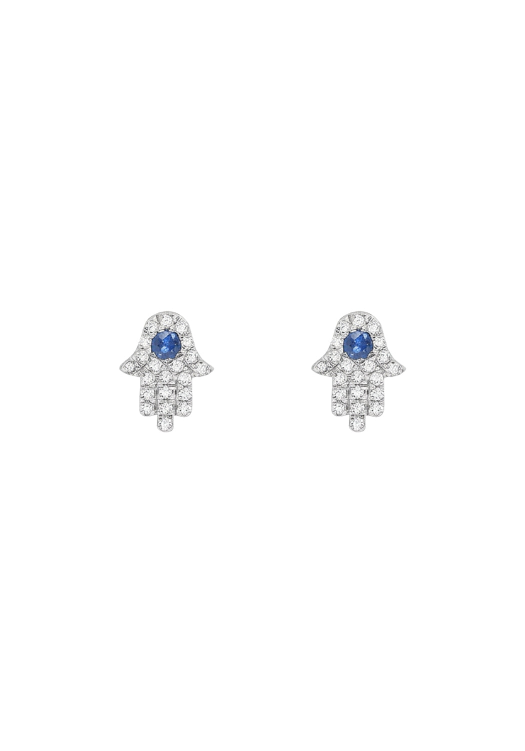 MO & ME 14KWG Diamond & Blue Sapphire Hamsa Earrings | Cherry Creek North | OsterJewelers.com