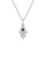 MO & ME 14KWG Diamond & Sapphire Mini Hamsa Necklace | Denver Jewelers | OsterJewelers.com