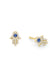 Petite MO & ME 14KYG Diamond & Blue Sapphire Hamsa Earrings on a white background