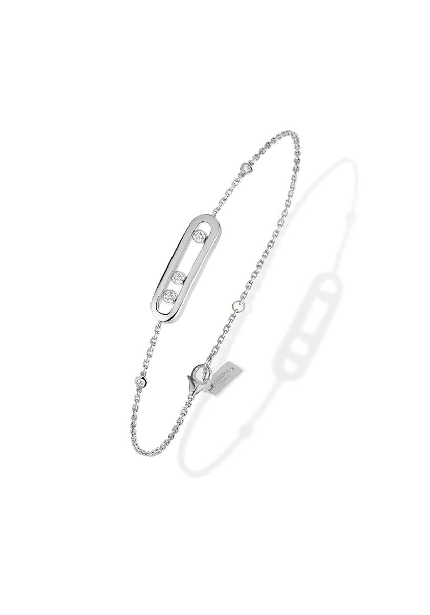 M0213H1 MESSIKA ベビー ムーヴ パヴェ ブレスレット Messika Baby Move 18K White Gold Diamond Bracelet
