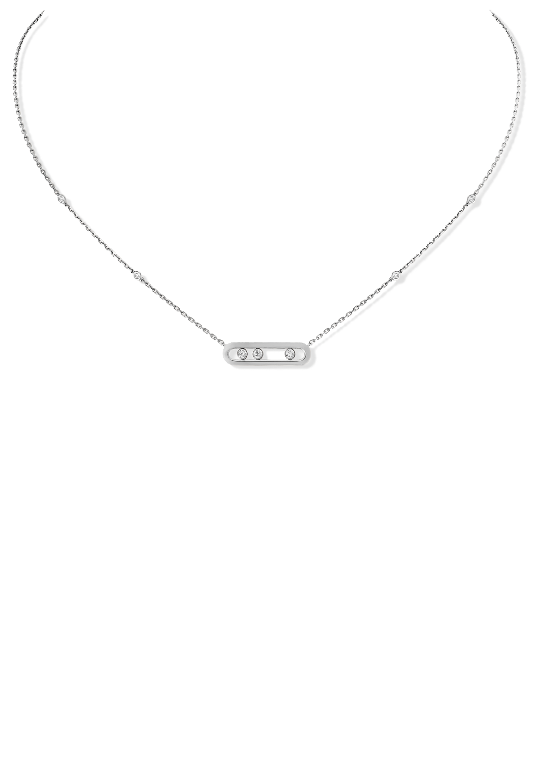 Messika Baby Move 18K White Gold Diamond Necklace | Ref. 04323-WG | OsterJewelers.com

