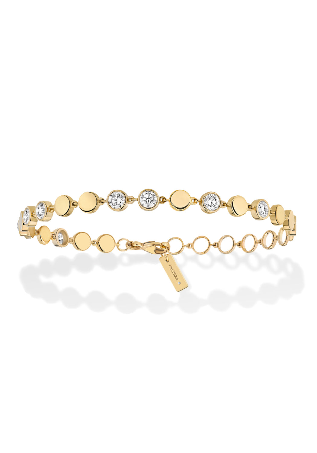 Messika D-Vibes 18KYG Medium Bezel Diamond Bracelet | Ref. 12484 | OsterJewelers.com