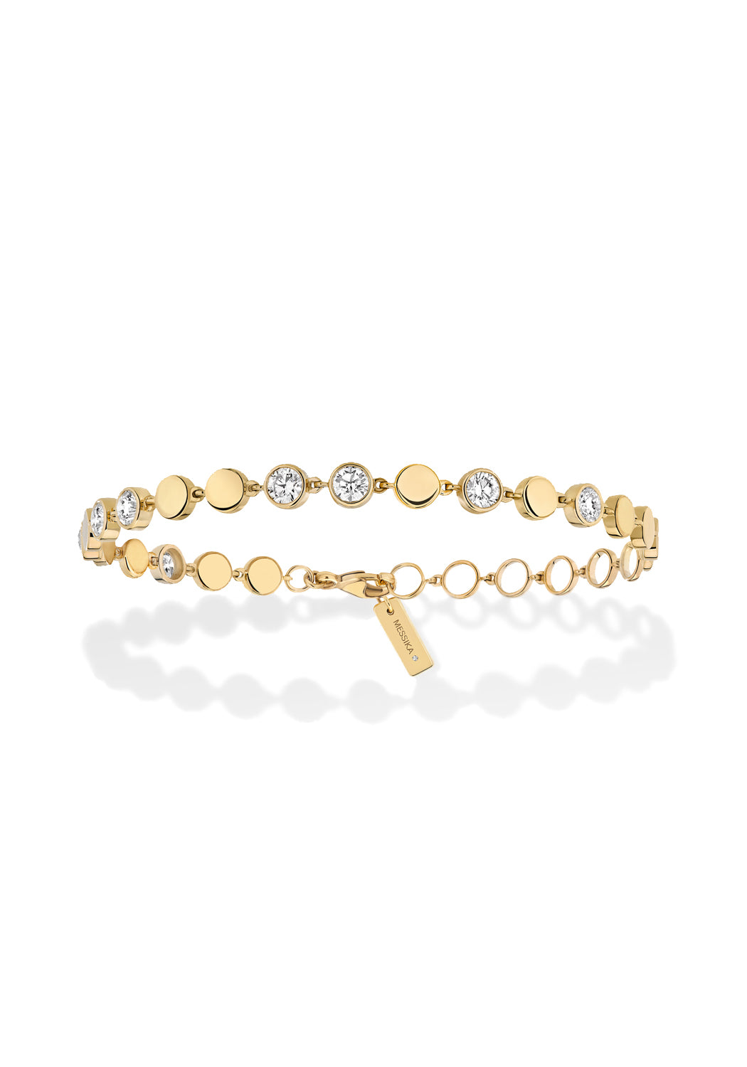 Messika D-Vibes 18KYG Medium Bezel Diamond Bracelet | Ref. 12484 | OsterJewelers.com