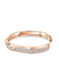 Messika Moderniste 18KRG Large Pavé Diamond Bangle features a geometric shape. Shown open.