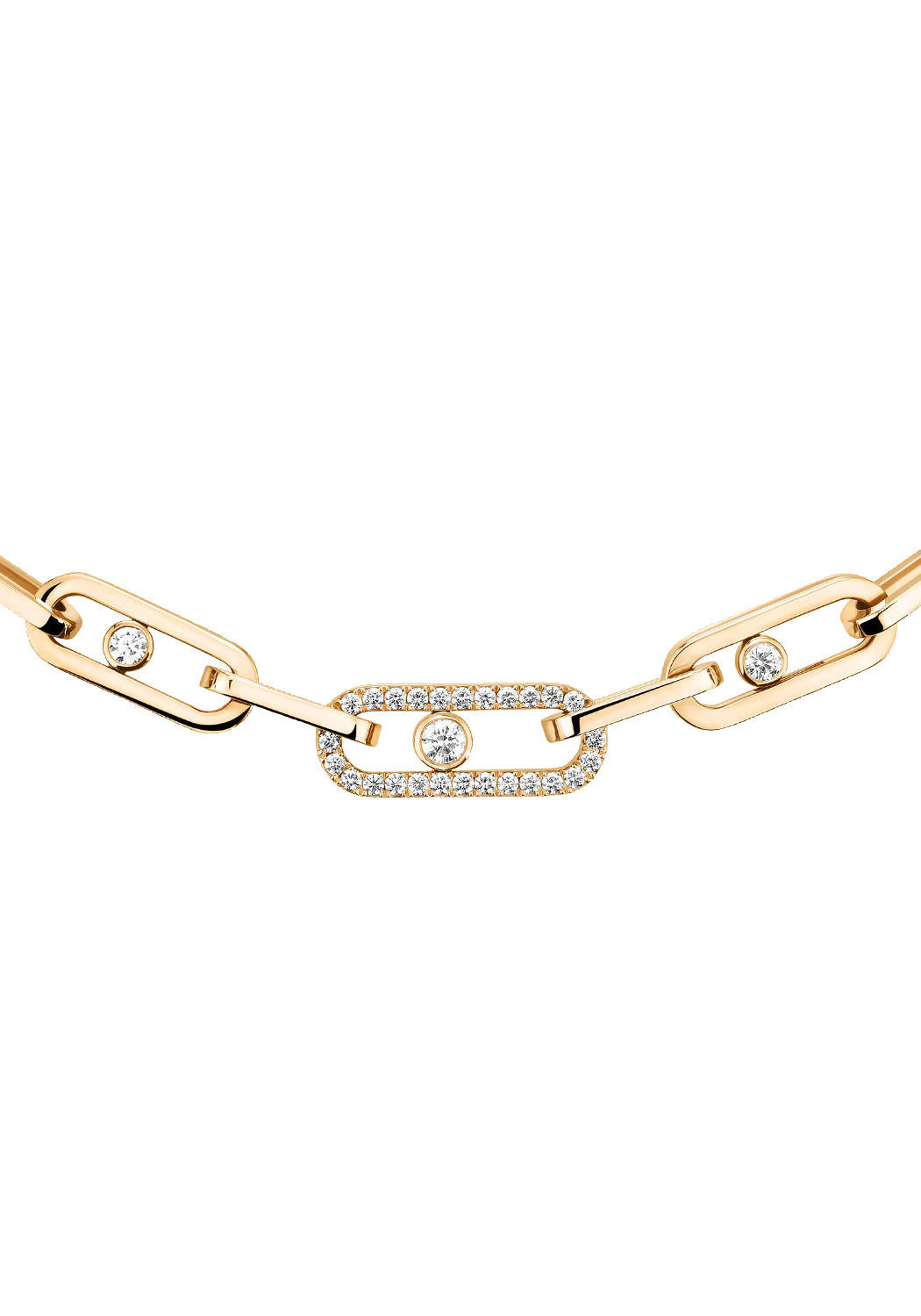 Messika Move Link 18KYG Pavé Multi Diamond Chain Necklace | Ref. 12853 | OsterJewelers.com