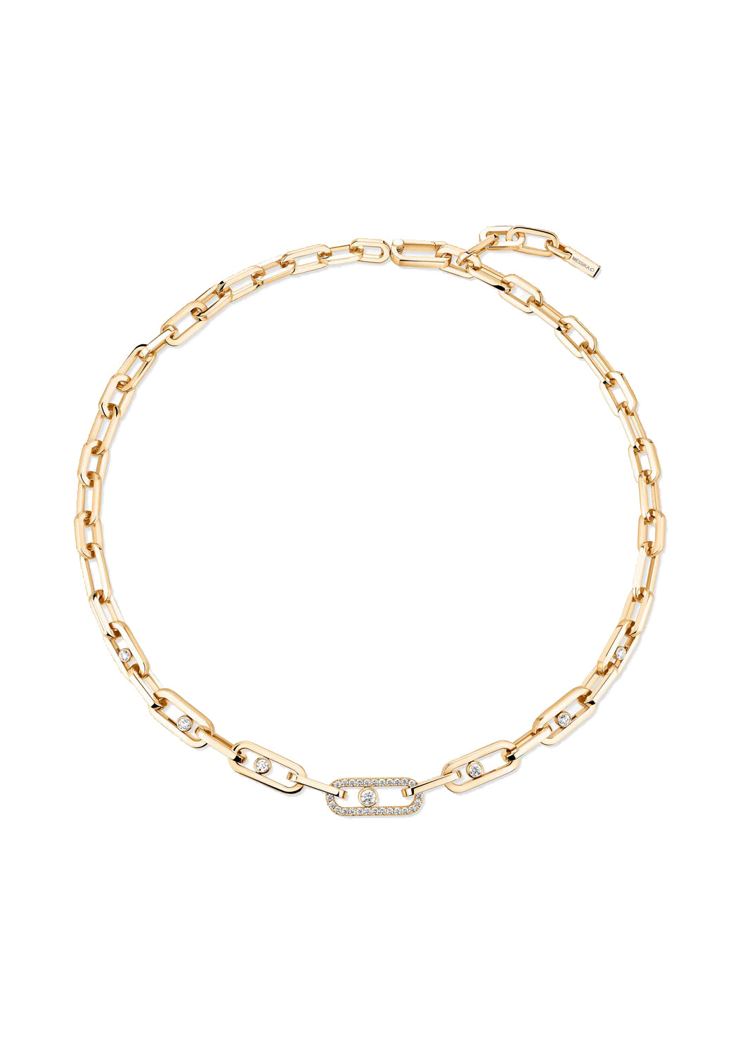 Messika Move Link 18KYG Pavé Multi Diamond Chain Necklace | Ref. 12853 | OsterJewelers.com