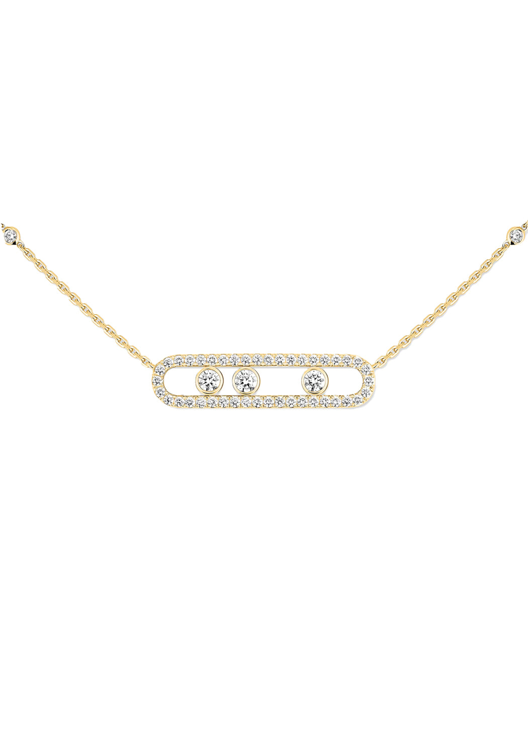 Messika Move 18K Yellow Gold Pavé Diamond Necklace | Ref3 03994-YG | OsterJewelers.com