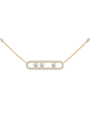 Messika Move 18K Yellow Gold Pavé Diamond Necklace | Ref3 03994-YG | OsterJewelers.com