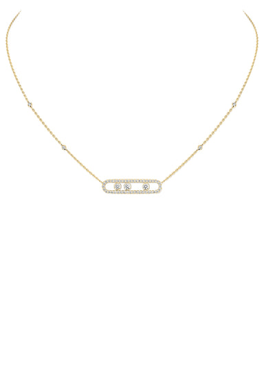 Messika Move 18K Yellow Gold Pavé Diamond Necklace | Ref3 03994-YG | OsterJewelers.com