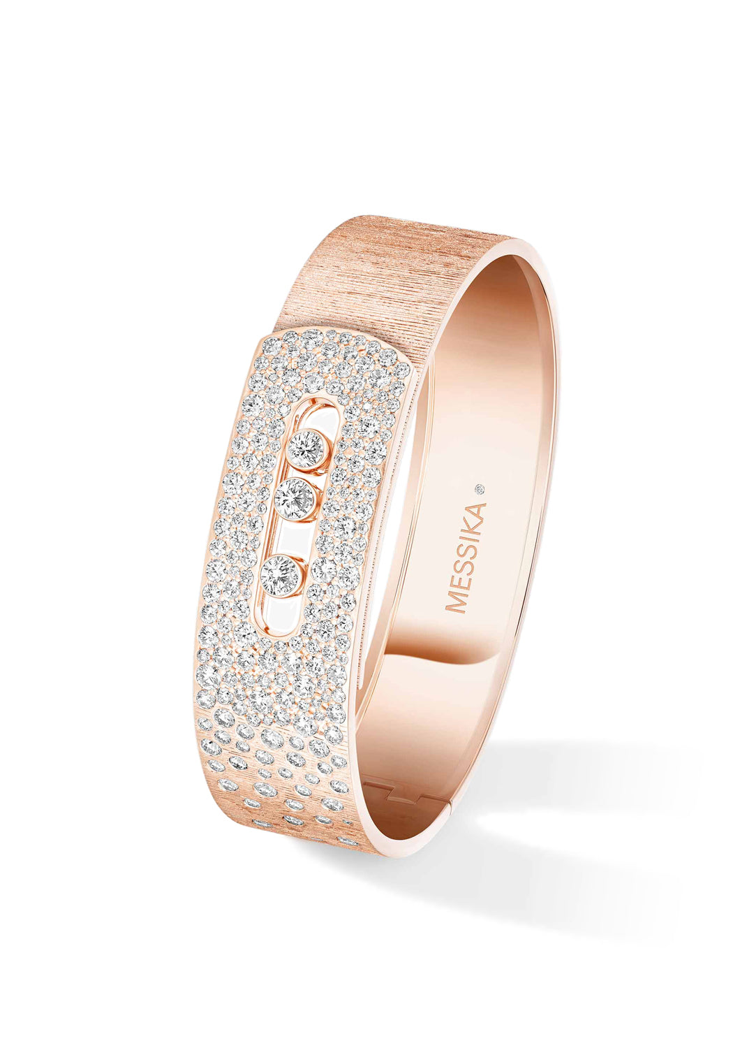 Messika Move Noa 18KRG Chiseled Half Pavé Cuff Bracelet | Luxury Jewelry | OsterJewelers.com