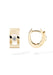 The Messika Move Noa 18K Yellow Gold Diamond Hoop Earrings show a single diamond suspended within.
