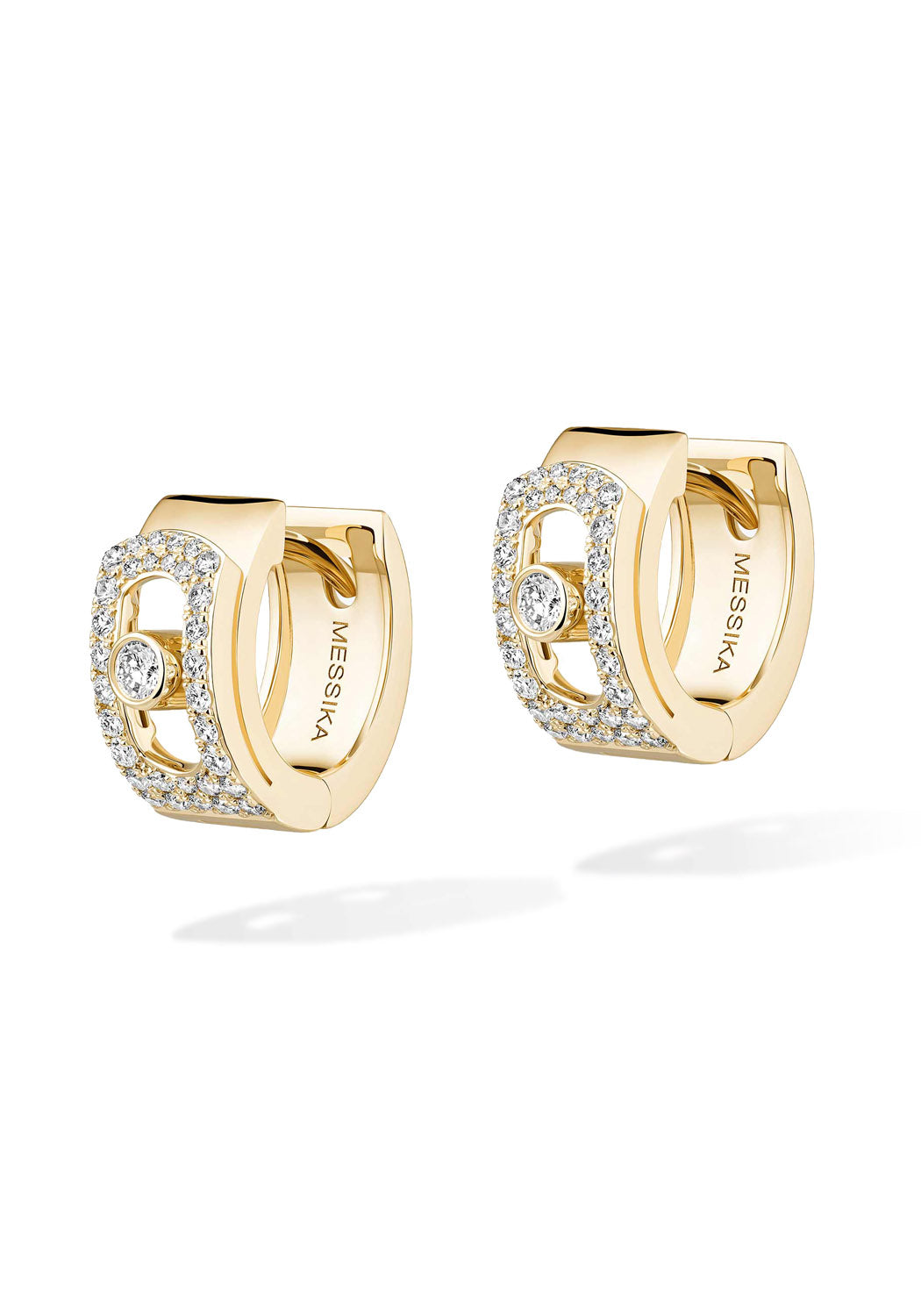 Messika Move Noa 18K Yellow Gold Pavé Diamond Hoop Earrings | Ref. 15416-YG | OsterJewelers.com