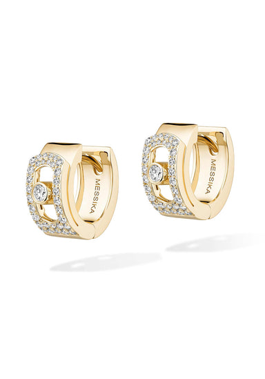 Messika Move Noa 18K Yellow Gold Pavé Diamond Hoop Earrings | Ref. 15416-YG | OsterJewelers.com