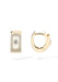 The Messika Move Noa 18KYG Diamond Hoop Earrings show a single diamond suspended within a pavé cage.