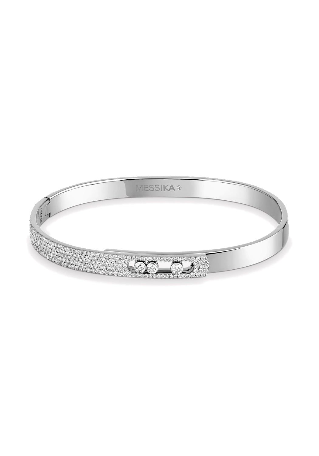 Messika Move Noa SM 18KWG Pavé Diamond Bangle | Ref. 10093-WG | OsterJewelers.com