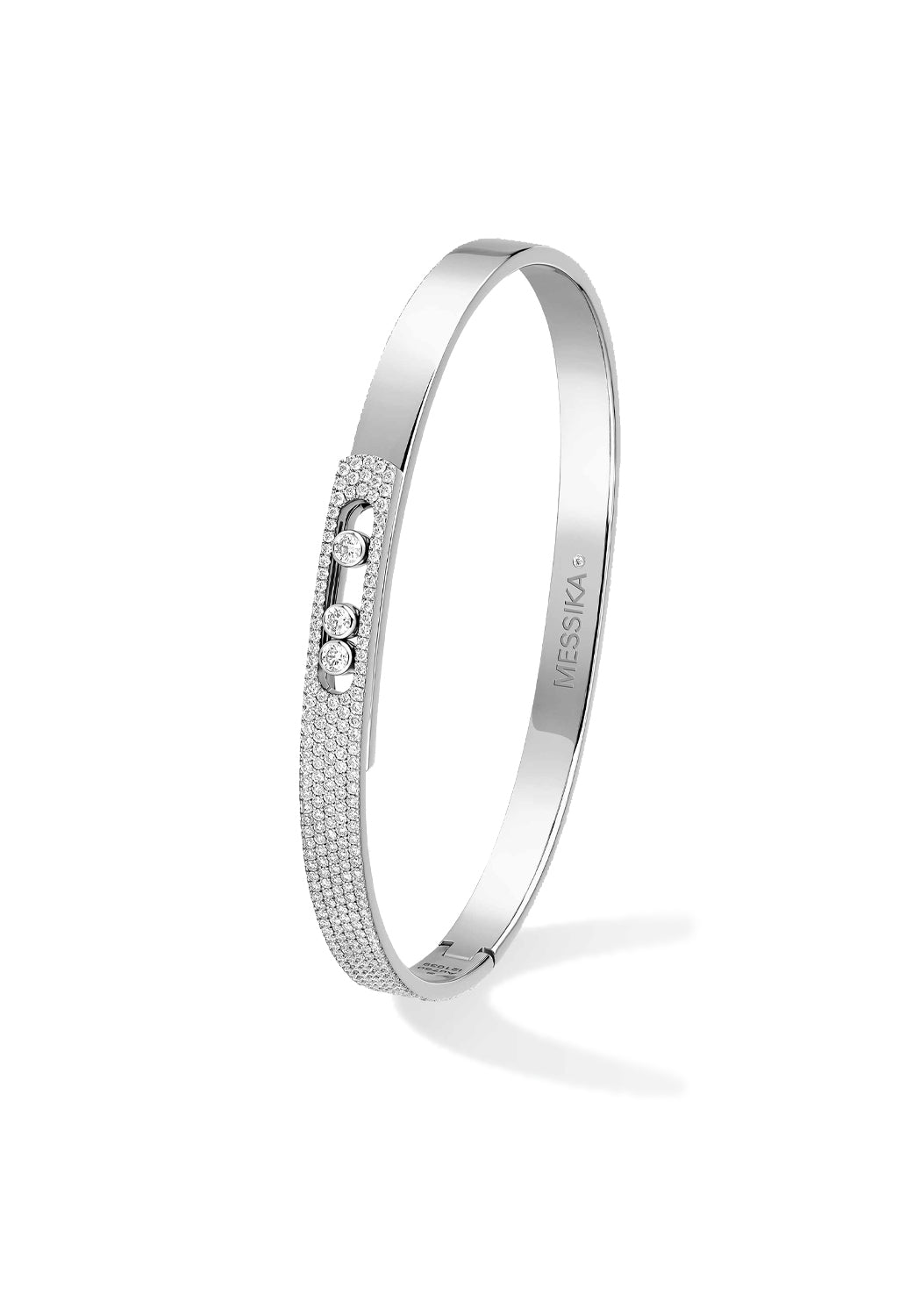 Messika Move Noa SM 18KWG Pavé Diamond Bangle | Ref. 10093-WG | OsterJewelers.com