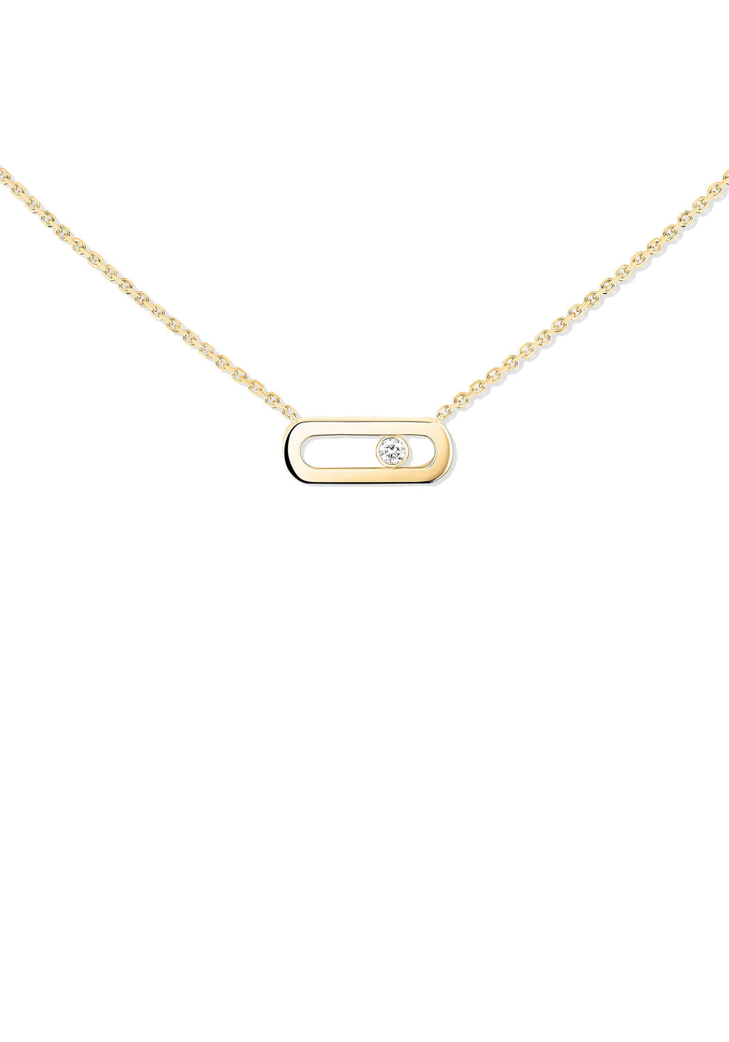 Messika Move Uno 18KYG Solitaire Diamond Necklace | Denver Jewelers | OsterJewelers.com

