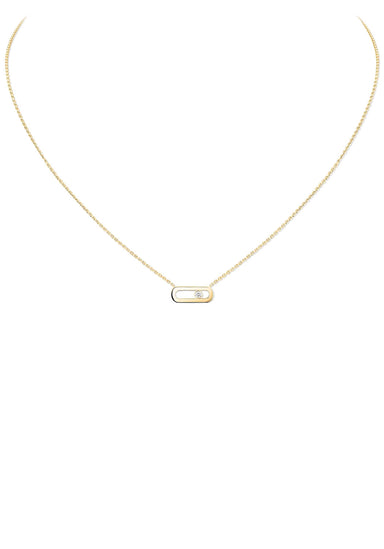 Messika Move Uno 18KYG Solitaire Diamond Necklace | Denver Jewelers | OsterJewelers.com

