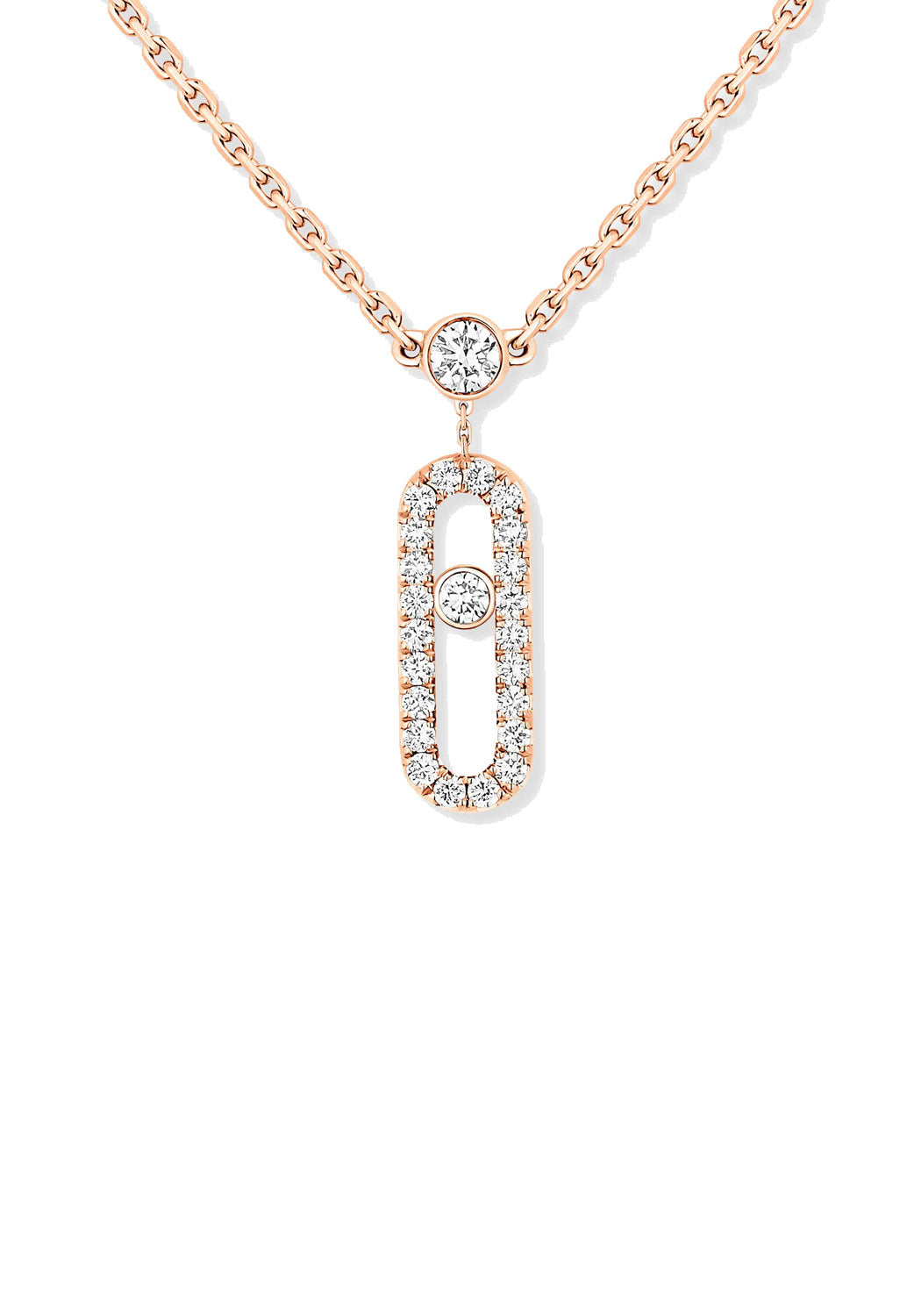 Messika Move Uno 2 Rows Pavé 18KRG Diamond Necklace | 07174 | Denver Jewelers | OsterJewelers.com