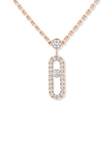 Messika Move Uno 2 Rows Pavé 18KRG Diamond Necklace | 07174 | Denver Jewelers | OsterJewelers.com