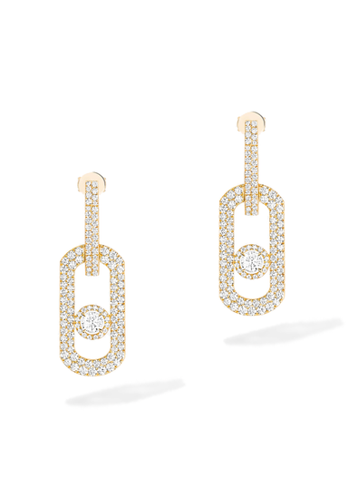 Messika So Move XL 18KYG Pavé Diamond Pendant Earrings | Ref. 13123-YG | OsterJewelers.com