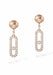 Messika Move Uno Stud 18KRG Diamond Dangle Earrings have a center moving diamond in a pavé halo