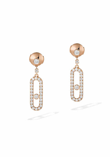Messika Move Uno Stud 18KRG Diamond Dangle Earrings | Ref. 05631-PG | OsterJewelers.com