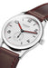 A side view of the NOMOS Club 38 shows the galvanized white silver-plated dial