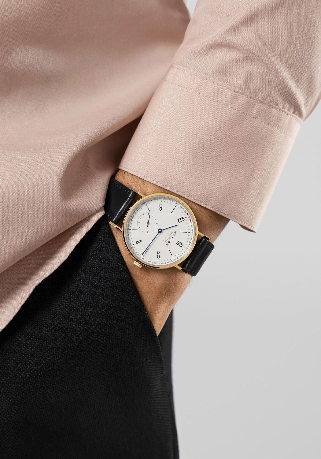 NOMOS Tangente Gold Neomatik 38 Update on the wrist | Ref. 195 | Denver Watches | OsterJewelers.com