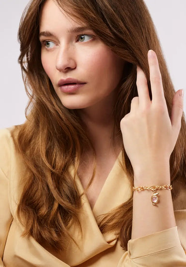 Ole Lynggaard Bird Family Rose Quartz Charm on Love bracelet (Sold Separately) | OsterJewelers.com
