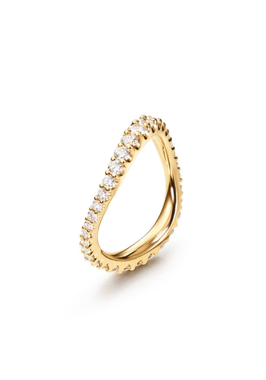 Ole Lynggaard Love Bands 18KYG Curved Pavé Diamond Ring | Ref. A3126-401 | OsterJewelers.com