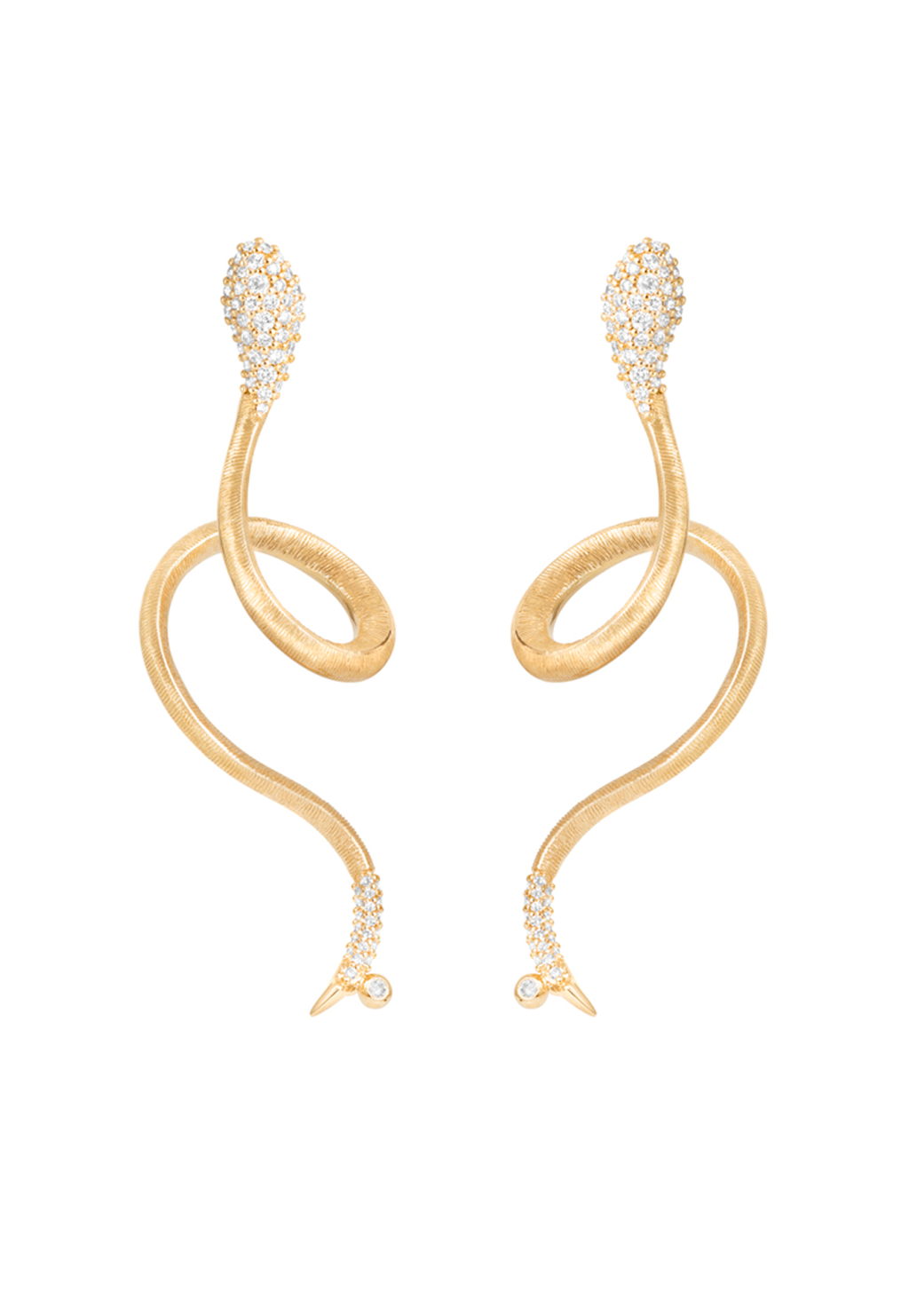 Ole Lynggaard Snakes 18KYG Pavé Diamond Snake Earring | A2675-407