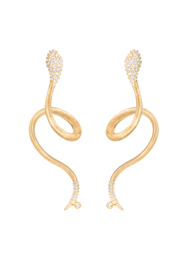 Ole Lynggaard Snakes 18KYG Pavé Diamond Snake Earring | Sold Solo | A2675-407 | OsterJewelers.com