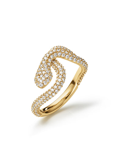 Ole Lynggaard Snakes 18KYG Small Pavé Diamond Snake Ring | Ref. A2672-402 | OsterJewelers.com