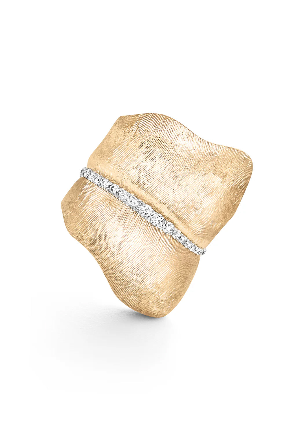 Ole Lynggaard Leaves 18KYG Large Pavé Diamond Leaf Ring | Ref. A3021-401 | OsterJewelers.com