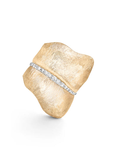 Ole Lynggaard Leaves 18KYG Large Pavé Diamond Leaf Ring | Ref. A3021-401 | OsterJewelers.com
