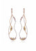 Fancy colored diamond dangles. Open curved design.