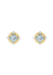 Oster Collection 18KYG Diamond Halo Aquamarine Stud Earrings | OsterJewelers.com